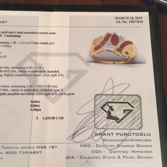 10k Gold diamond & Ruby ring w/appraisal - Picture 11 of 11